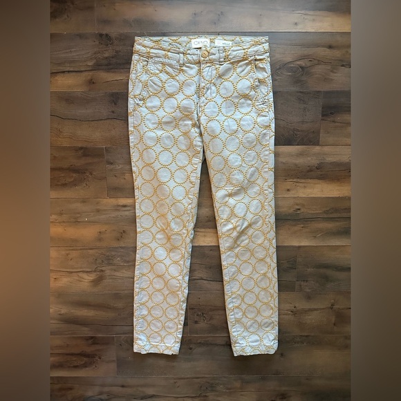 Anthropologie CHINO Embroidered Circle Pants – Size 25 | Relaxed Fit - Picture 5 of 13